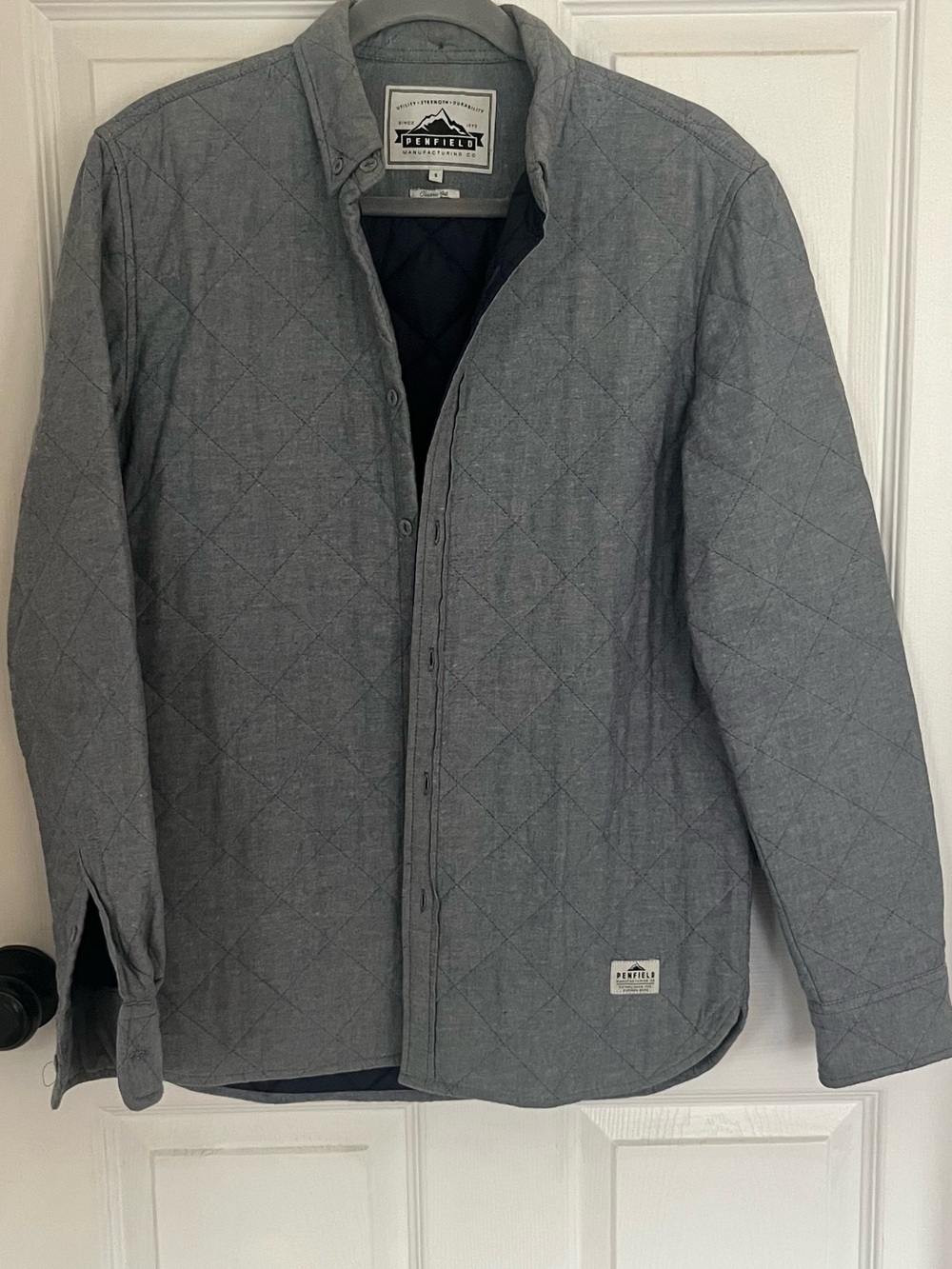 Penfield Men's Quilted Heathered Blue Shirt Jacket